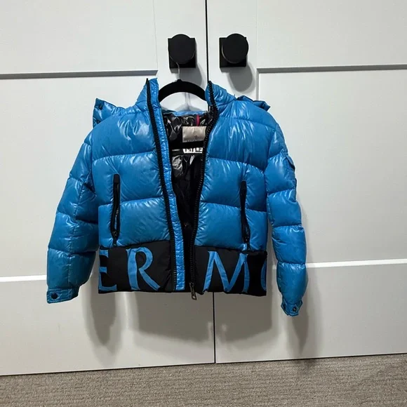 Moncler Blue and Black Kids Puffer Jacket - Picture 1 of 5
